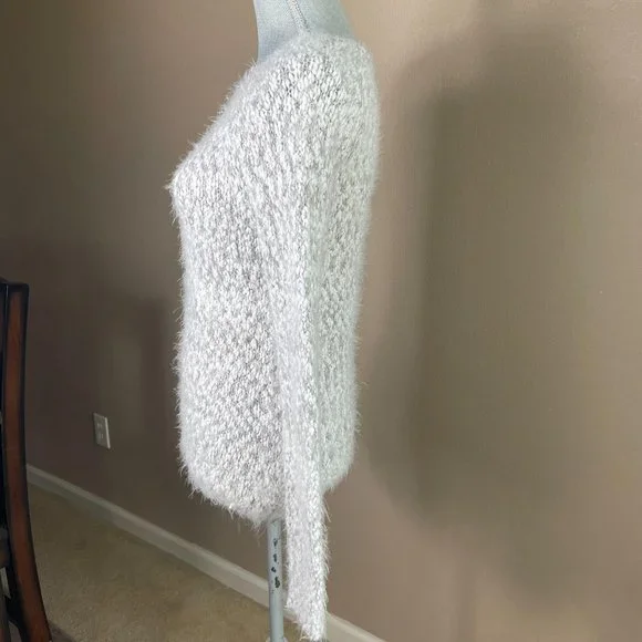 Buffalo White Gray Eyelash Cozy Sweater Small - Picture 2 of 8